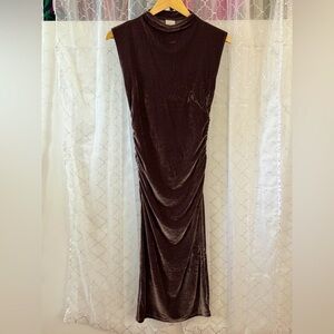 A new day Velour Bodycon Dress Gray Brown